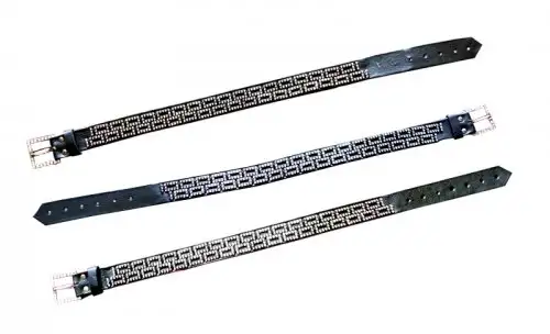 Черный кожаный ошейник со стразами  photo 1