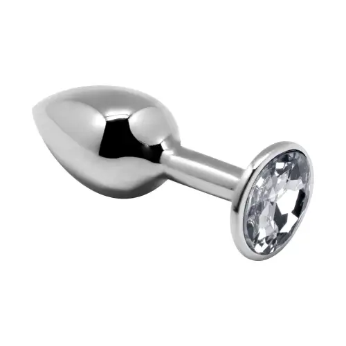 Металлическая анальная пробка с кристаллом Alive Mini Metal Butt Plug White L photo 1