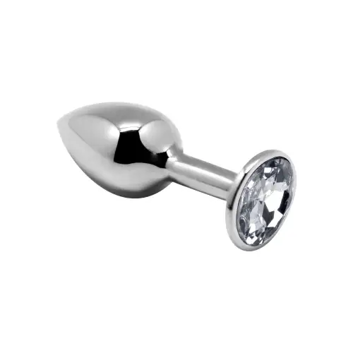 Металлическая анальная пробка с кристаллом Alive Mini Metal Butt Plug White M photo 1