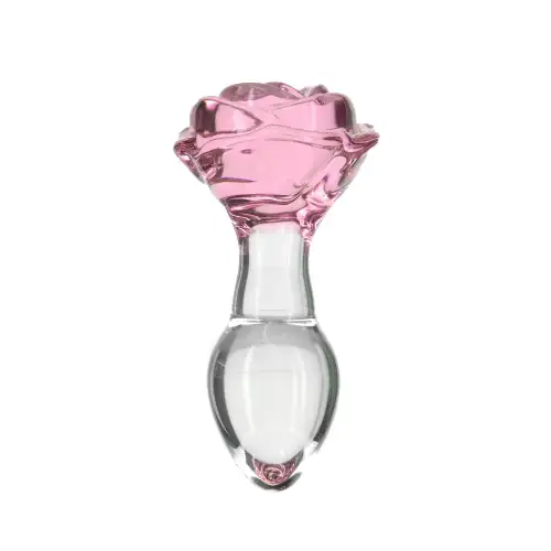 Стеклянная анальная пробка Pillow Talk Rosy Luxurious Glass Anal Plug, ⌀3,3 см, вибропуля в подарок photo 1