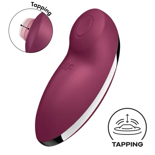 Вибростимулятор-пульсатор Satisfyer Tap & Climax 2 Red, эффект постукивания пальцем photo 1