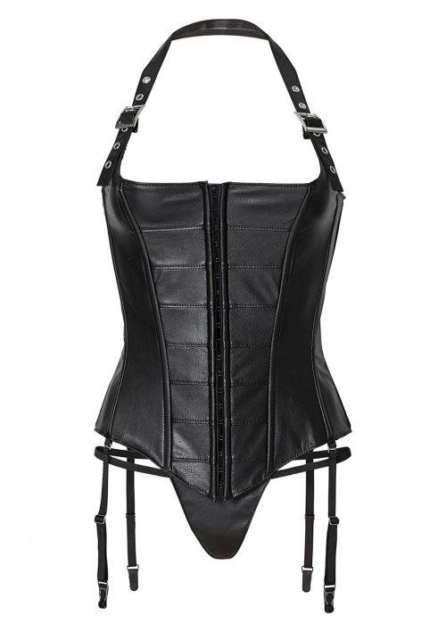 Черный корсет и стринги CORSE HEBILLAS Y TANGA BLACK