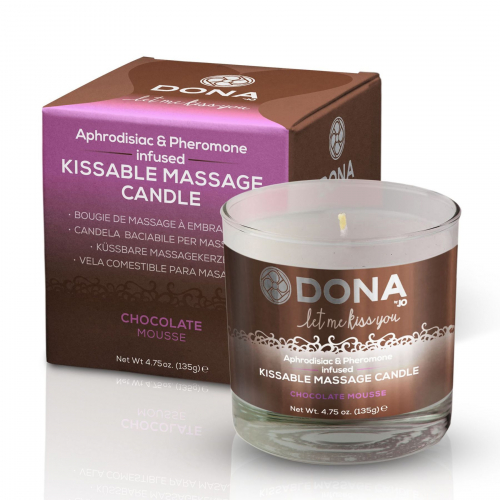 Массажная свеча DONA Kissable Massage Candle Chocolate Mousse (125 мл) photo 1