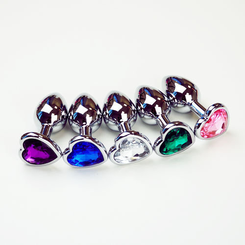 Металлическая анальная пробка сердечко, 7смХ2.8см (1шт.) photo 1