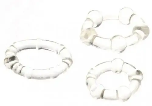 Набор эрекционных колец STAY HARD - THREE RINGS - CLEAR photo 1