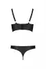 Комплект из экокожи Passion Malwia Bikini 4XL/5XL black, с люверсами и ремешками, бра, трусики photo 4