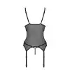 Корсет с подвязками и ажурным лифом Christa Corset black S/M — Passion, стринги в комплекте photo 6