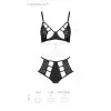 Комплект из эко-кожи Passion Tamaris Set black S/M, бюстгальтер и трусики photo 5