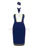 Эротический костюм стюардессы Obsessive Stewardess uniform M/L, blue, платье, пилотка, шарф, манжеты photo 3