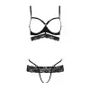 Комплект белья SARIA SET OpenBra black S/M - Passion Exclusive: стрэпы: откртый лиф, стринги photo 3