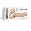 Безремневой страпон с вибрацией Strap-On-Me Vibrating Flesh L, диаметр 3,7см, пульт ДУ, регулируемый photo 5