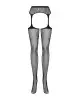 Сетчатые чулки-стокинги с цветочным рисунком Obsessive Garter stockings S207 XL/XXL, черные photo 3