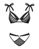 Полупрозрачный эротический комплект Obsessive Obsessivia 2pcs set black S/M, бюстгальтер и трусики photo 3
