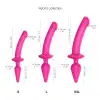 Анальная пробка с дилдо 2в1 Strap-On-Me SWITCH PLUG-IN DILDO Fuchsia L, диаметр 4,5/3,4 см photo 4