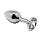 Металлическая анальная пробка с кристаллом Alive Mini Metal Butt Plug White L photo 1