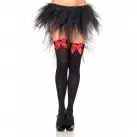 Чулки Leg Avenue черные с красным бантом photo 1