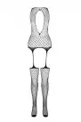 Сетчатый телесный бодистокинг имитирующий боди с чулками на подвязках Casmir CA003 photo 3