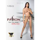 Телесные колготки с открытым доступом, контрастная линия TIOPEN 010 beige 5 (20 den) — Passion photo 5