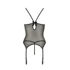 Корсет с пажами MELANIA CORSET black XXL/XXXL - Passion, трусики, полупрозрачный photo 4