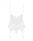 Сатиновый кружевной корсет Obsessive 810-COR-2 babydoll & thong S/M, белый, корсет, танга photo 4