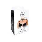 Ошейник с поводком из натуральной кожи с заклепками Art of Sex - Jenna Collar with Leash, черный photo 4