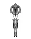 Нейлоновый бодистокинг с имитацией чулок Obsessive Bodystocking G333 S/M/L, black, с доступом photo 3