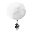 Металлическая анальная пробка М Art of Sex - Metal Butt plug Rabbit Tail, Белый photo 2