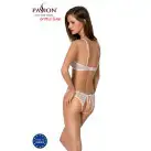 Комплект: бра, трусики с ажурным декором и открытым шагом Ursula Set white S/M — Passion photo 2