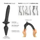 Анальная пробка с дилдо 2в1 Strap-On-Me SWITCH PLUG-IN REALISTIC DILDO Black XXL, диаметр 5,2/3,9 см photo 2