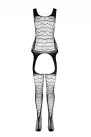 Сетчатый телесный бодистокинг с двойным плетением и подвязками Casmir CA007 photo 3