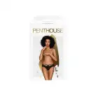 Трусики-бразилиана Penthouse Adore Me M/L Black, цветочное кружево, тонкие ремешки, бантики photo 3
