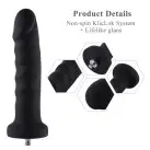 Силиконовый фаллоимитатор для секс-машин Hismith 7.1″ Anal Dildo Black, система KlicLok photo 2