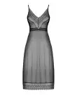 Полупрозрачная длинная сорочка Obsessive Estiqua chemise M/L, черный, ассиметричный крой photo 5